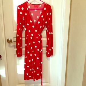Polkadot wrap dress